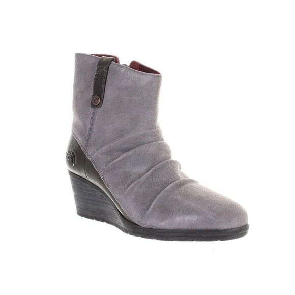 The North Face Bridgeton Wedge Bootie Gray Leather-Suede Waterproof Size 10.5 - Picture 3 of 13